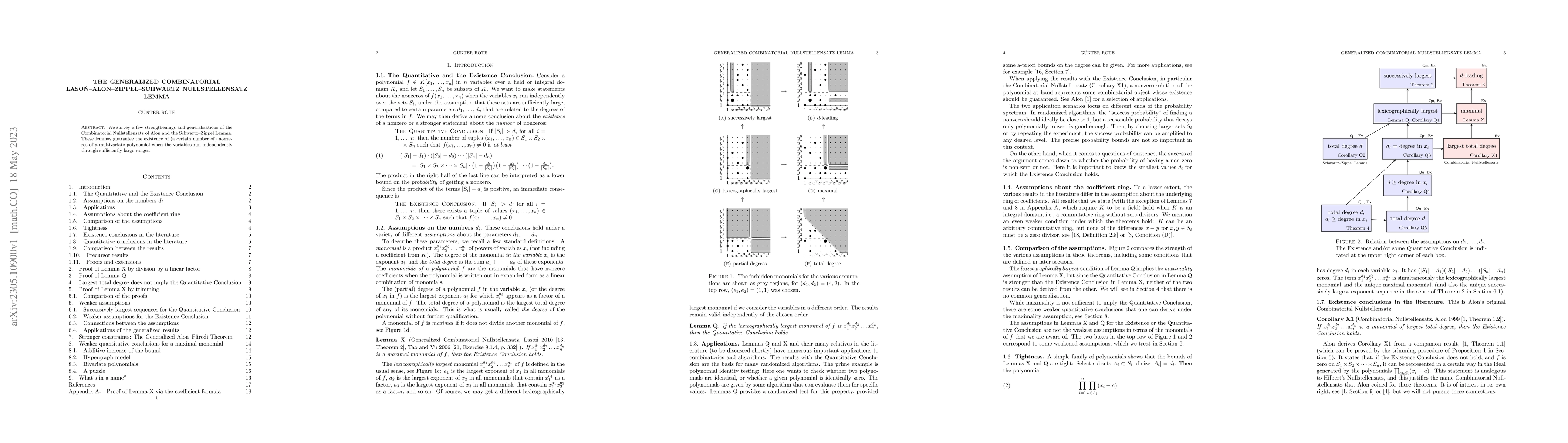 Thumbnail for The Generalized Combinatorial Lason-Alon-Zippel-Schwartz Nullstellensatz
  Lemma