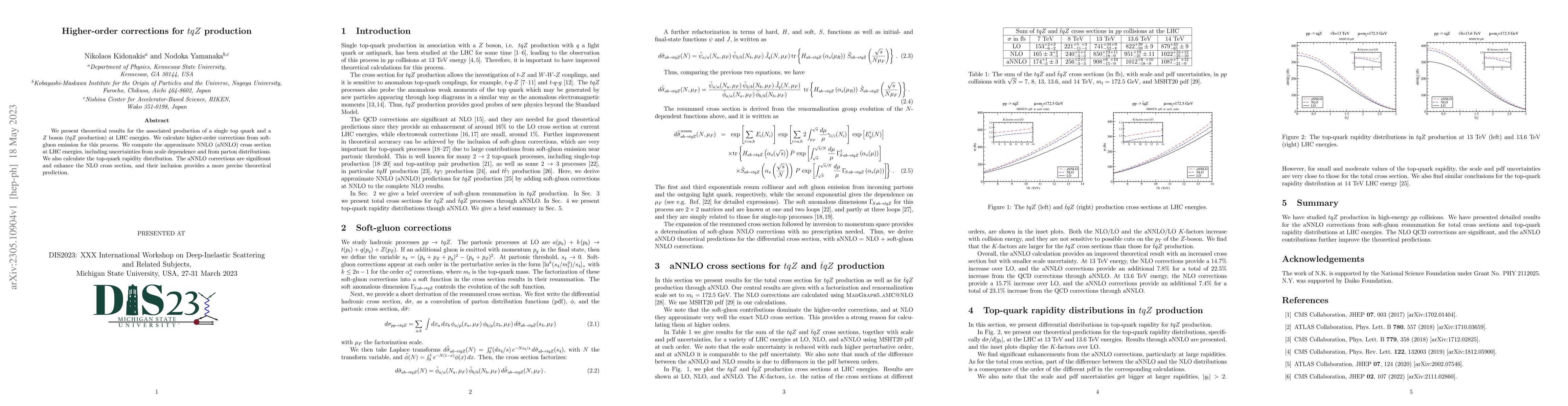 Thumbnail for Higher-order corrections for $tqZ$ production