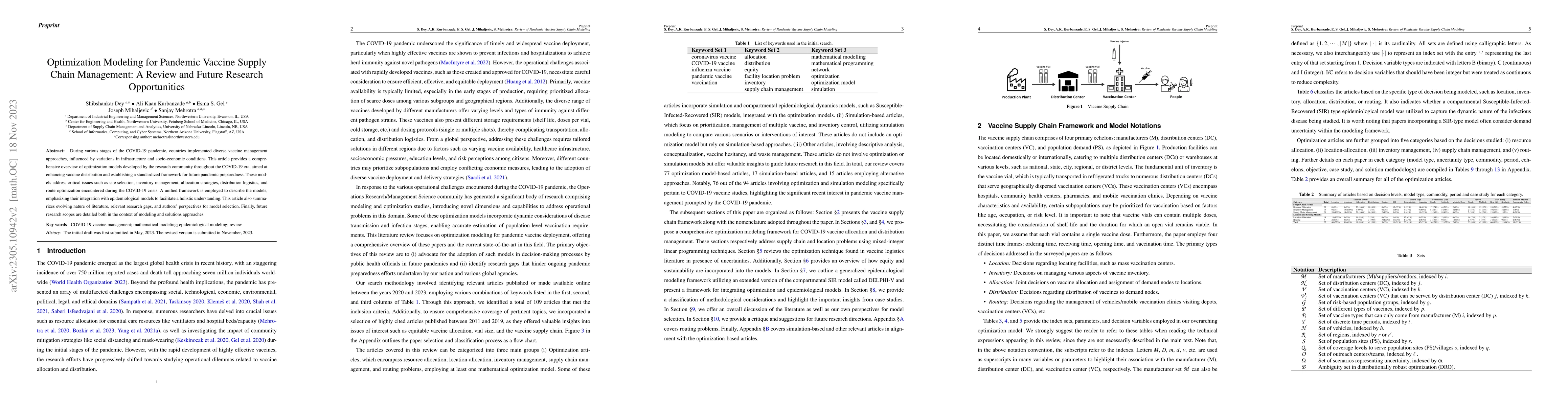 Thumbnail for Optimization Modeling for Pandemic Vaccine Supply Chain Management: A
  Review and Future Research Opportunities