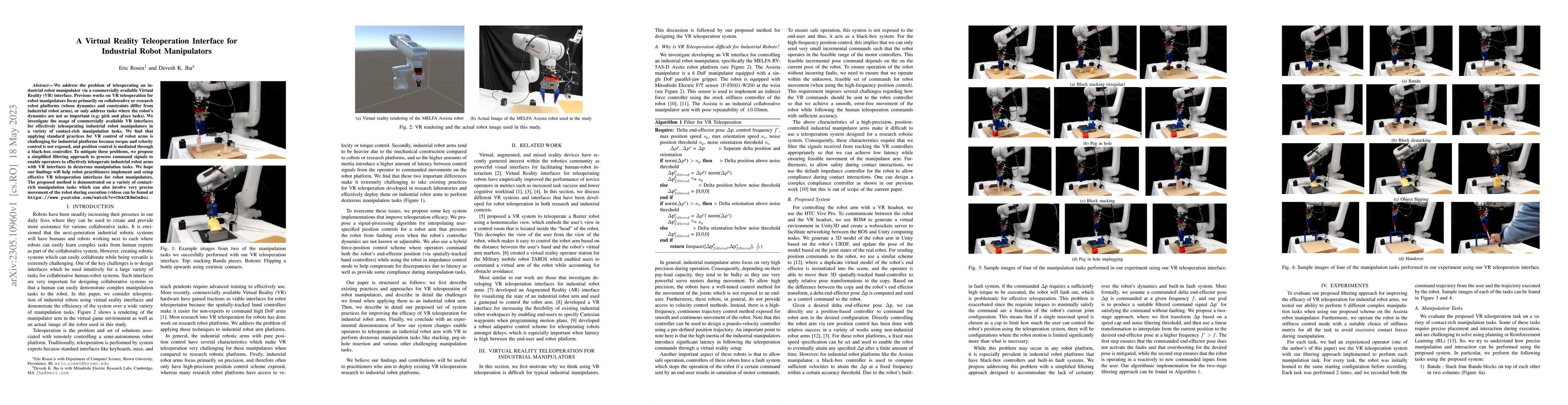 Thumbnail for A Virtual Reality Teleoperation Interface for Industrial Robot
  Manipulators