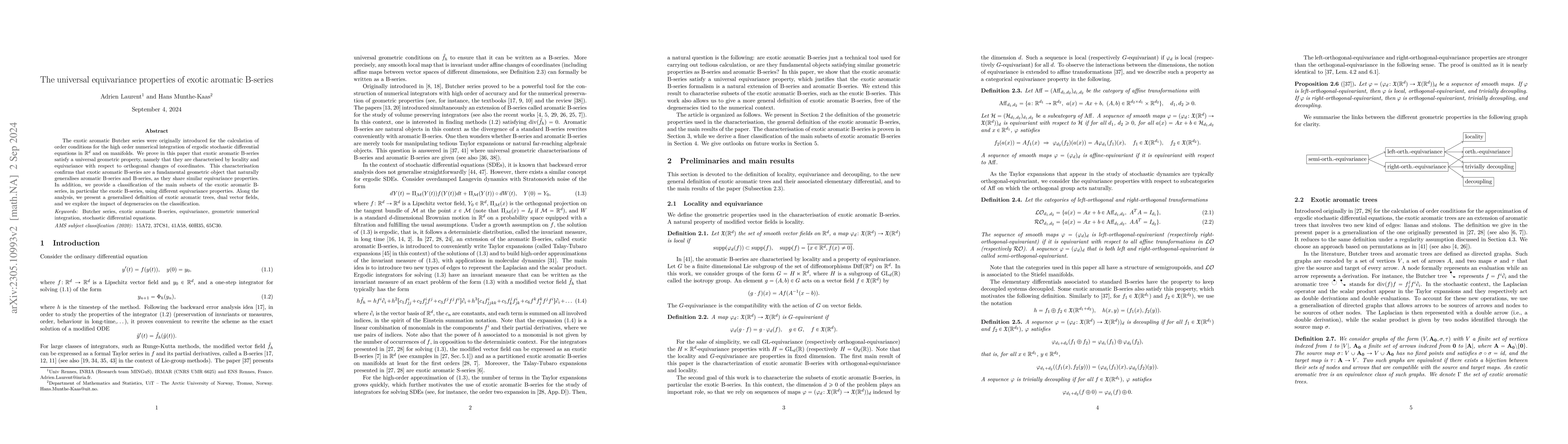 Thumbnail for The universal equivariance properties of exotic aromatic B-series