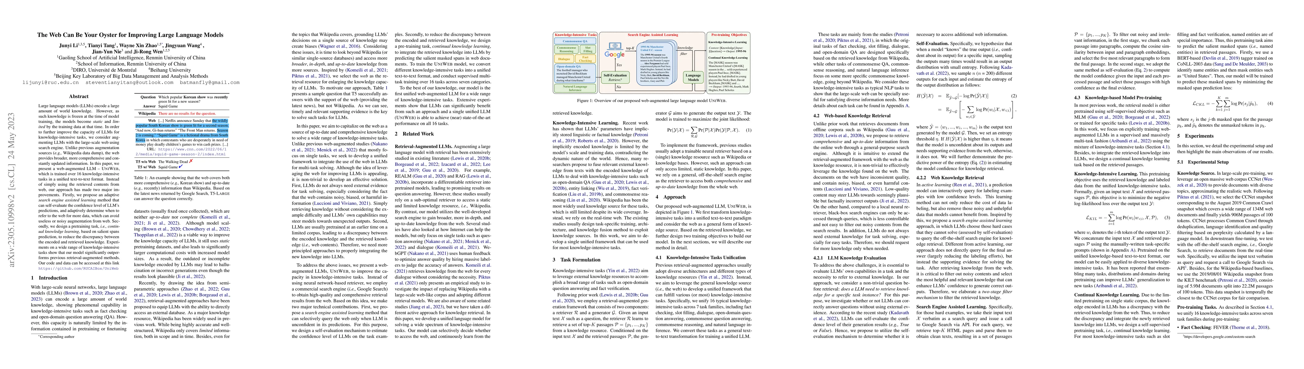 Thumbnail for The Web Can Be Your Oyster for Improving Large Language Models