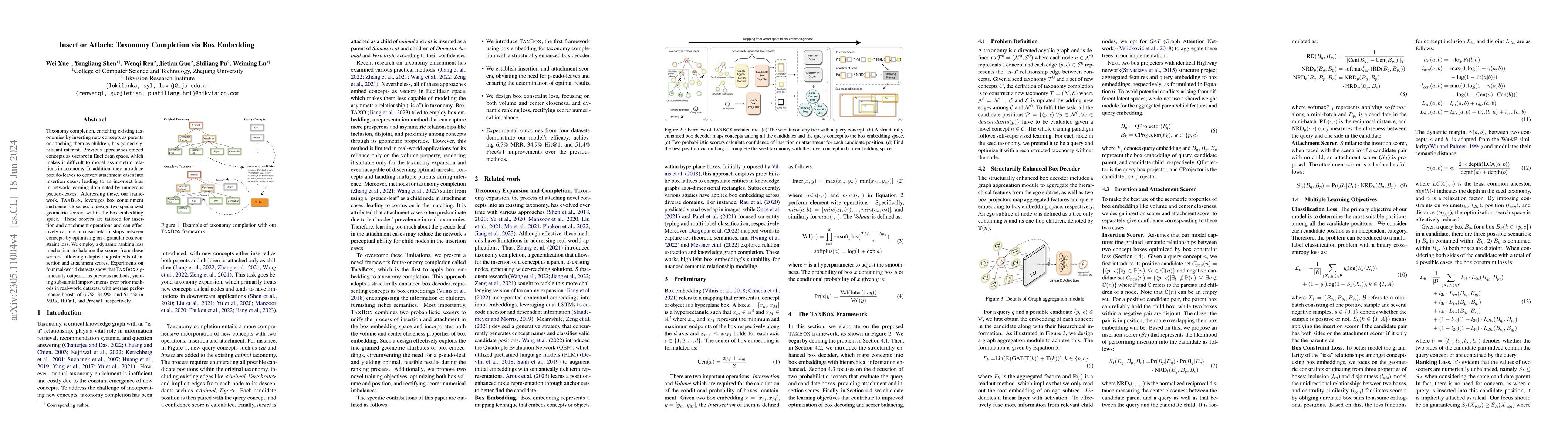 Thumbnail for Insert or Attach: Taxonomy Completion via Box Embedding