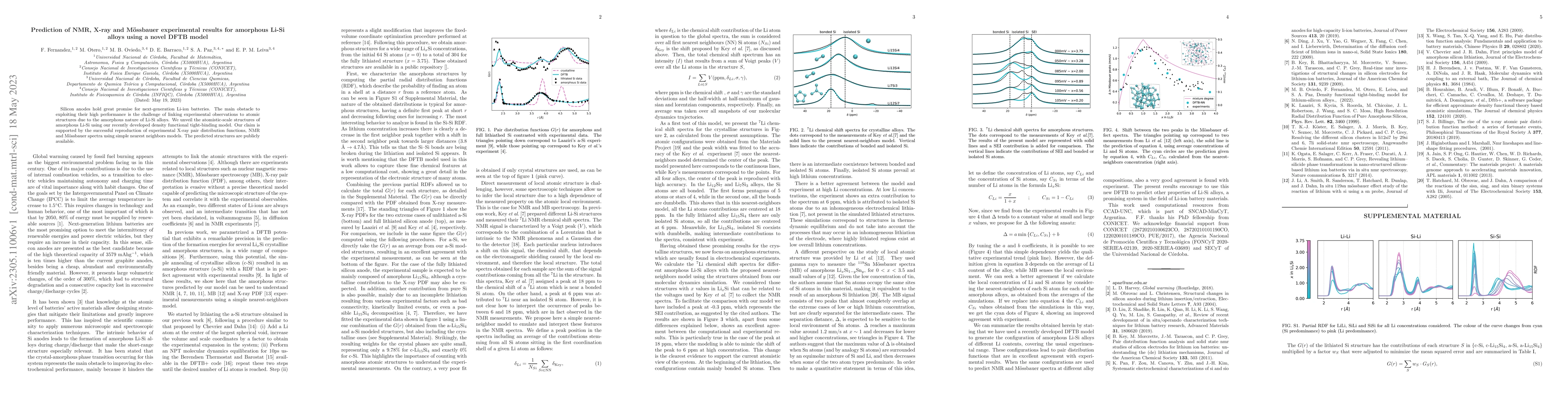 Thumbnail for Prediction of NMR, X-ray and M\"ossbauer experimental results for
  amorphous Li-Si alloys using a novel DFTB model