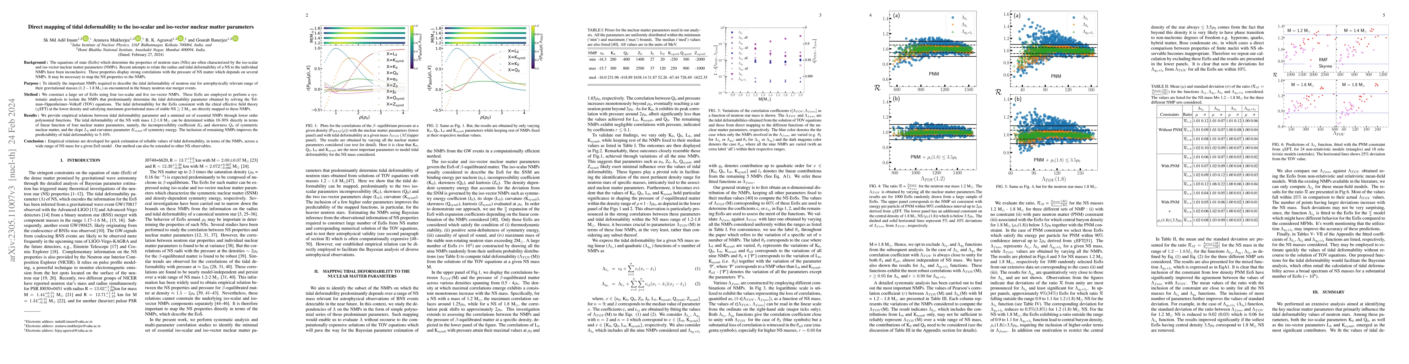 Thumbnail for Direct mapping of tidal deformability to the iso-scalar and iso-vector
  nuclear matter parameters