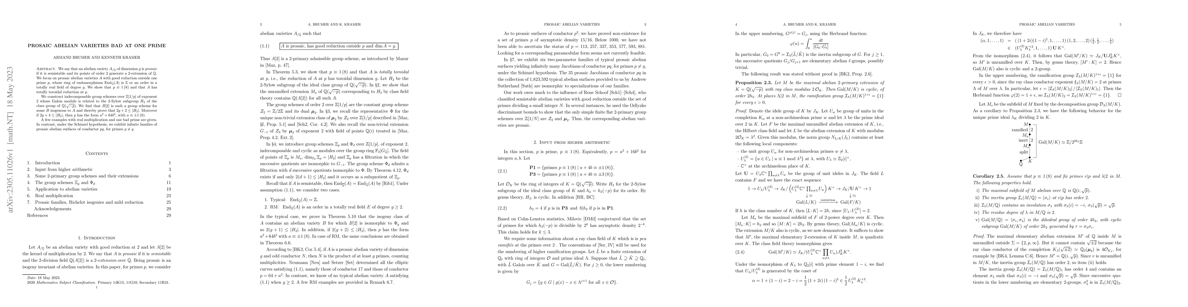 Thumbnail for Prosaic Abelian Varieties Bad at One Prime