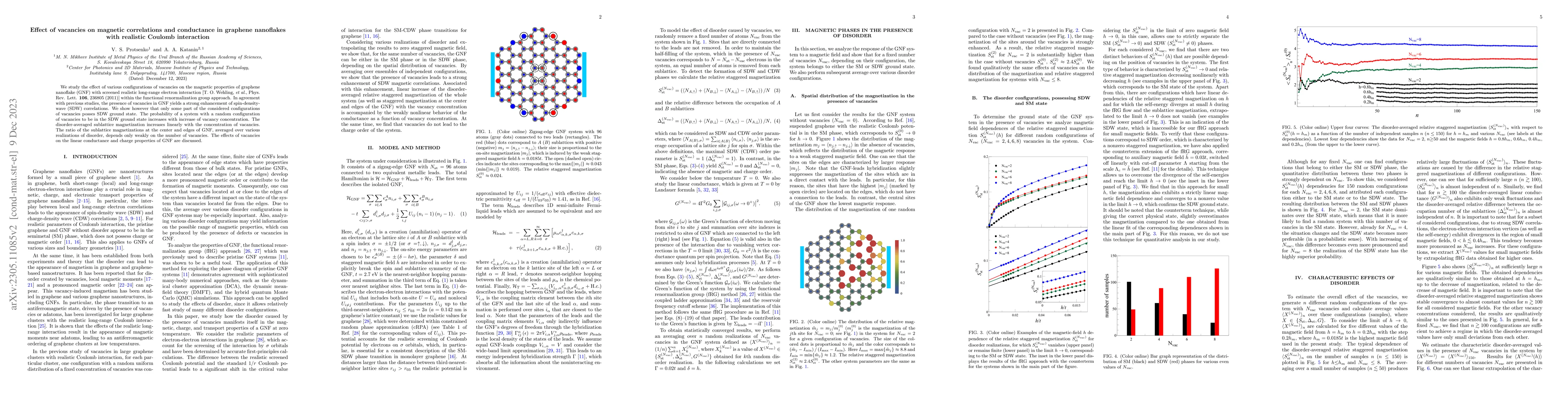 Thumbnail for Effect of vacancies on magnetic correlations and conductance in graphene
  nanoflakes with realistic Coulomb interaction