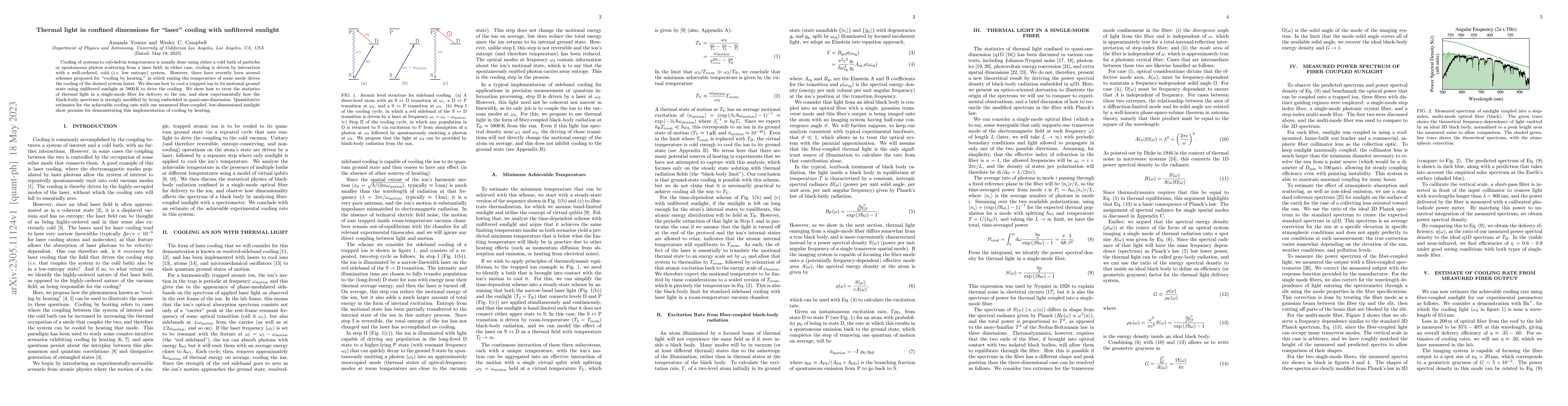 Thumbnail for Thermal light in confined dimensions for "laser" cooling with unfiltered
  sunlight