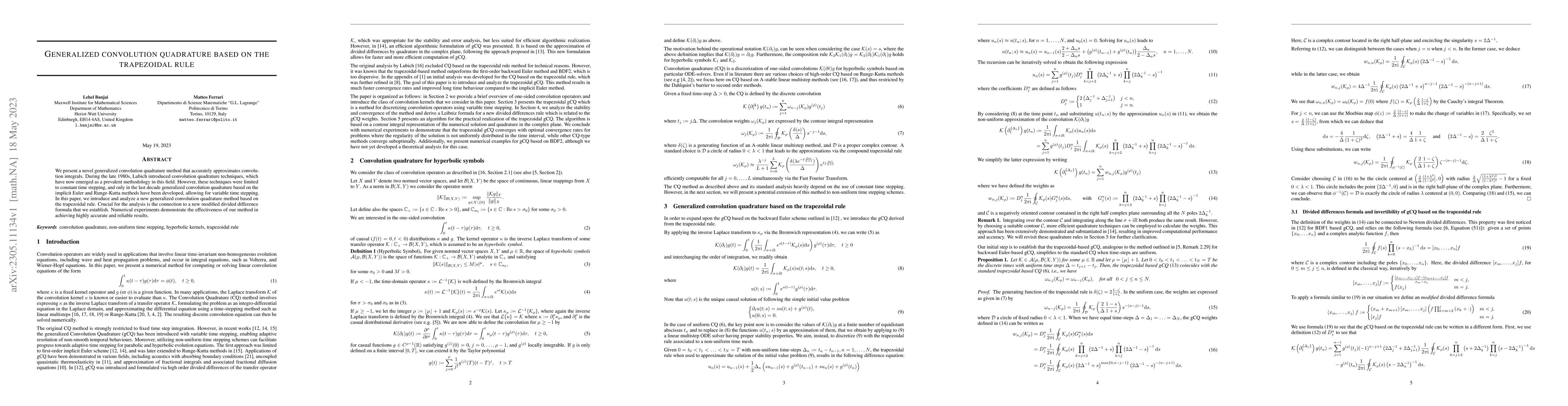 Thumbnail for Generalized convolution quadrature based on the trapezoidal rule