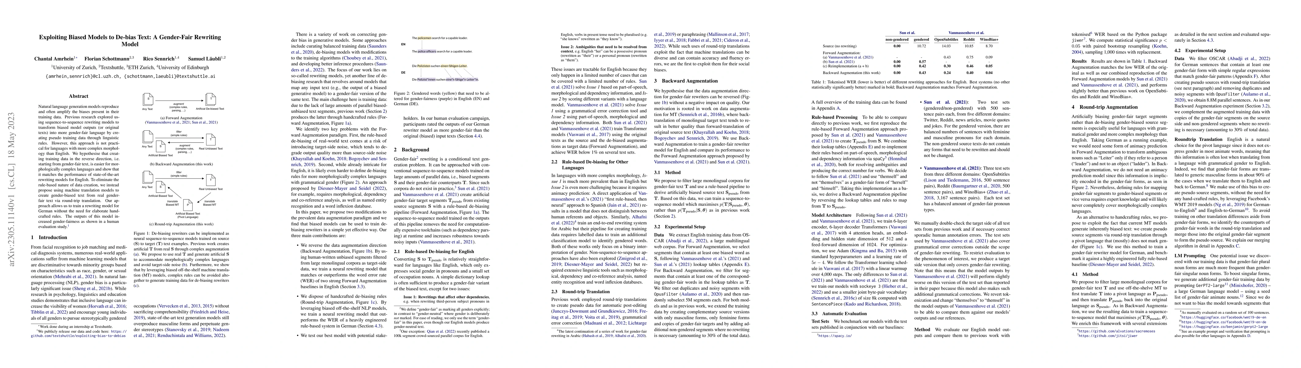 Thumbnail for Exploiting Biased Models to De-bias Text: A Gender-Fair Rewriting Model