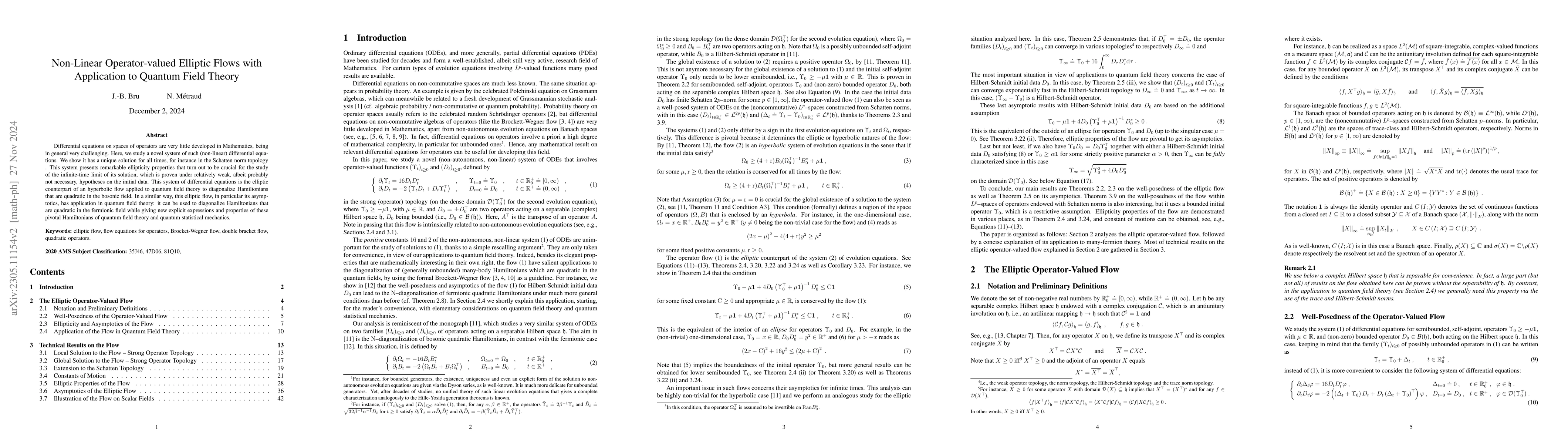 Thumbnail for Non-Linear Operator-valued Elliptic Flows with Application to Quantum
  Field Theory