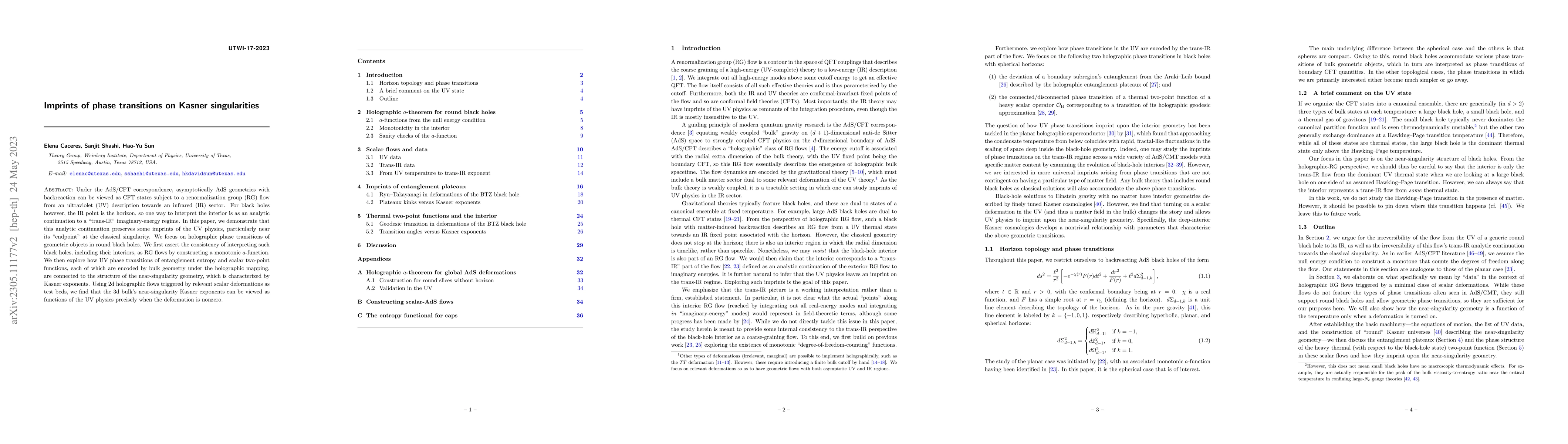 Thumbnail for Imprints of phase transitions on Kasner singularities