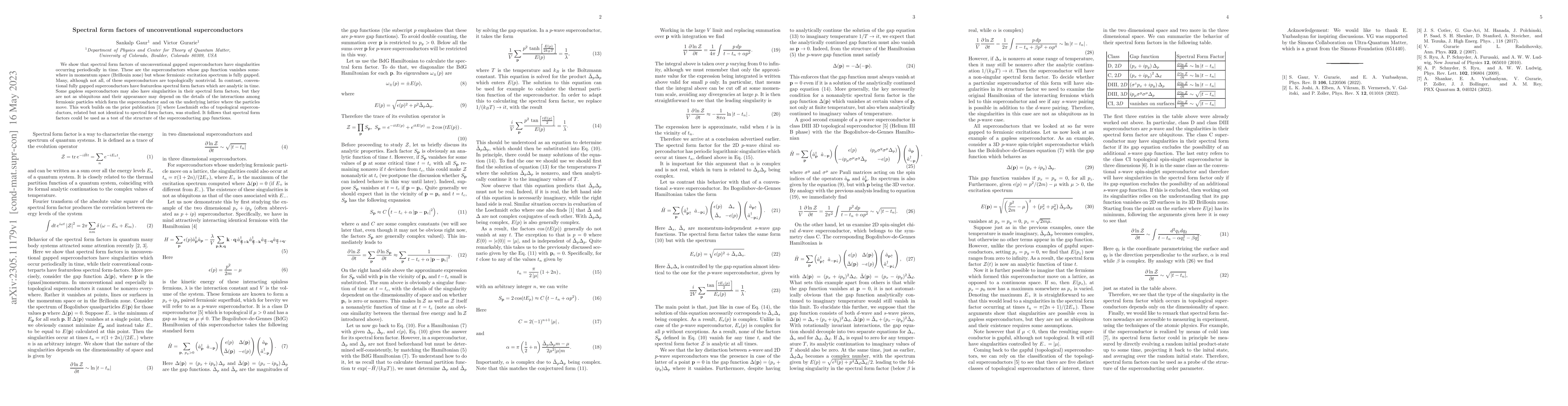 Thumbnail for Spectral form factors of unconventional superconductors