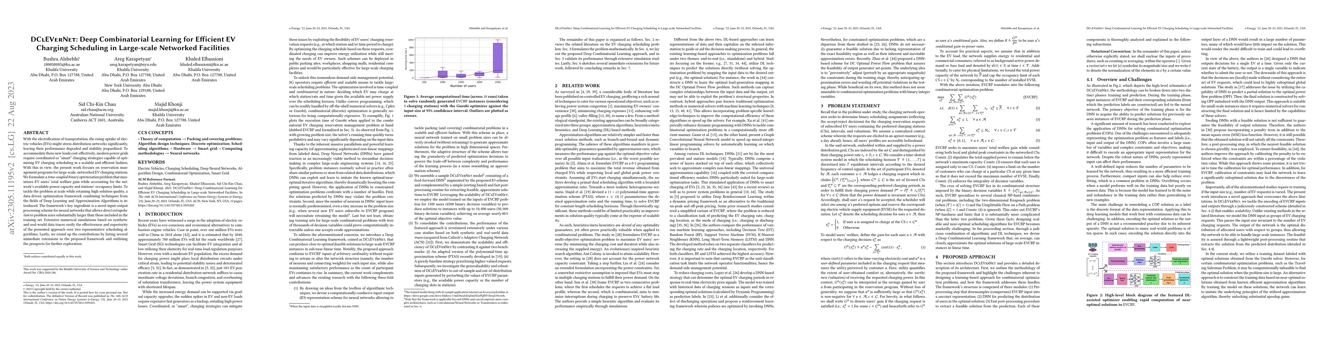 Thumbnail for DClEVerNet: Deep Combinatorial Learning for Efficient EV Charging
  Scheduling in Large-scale Networked Facilities