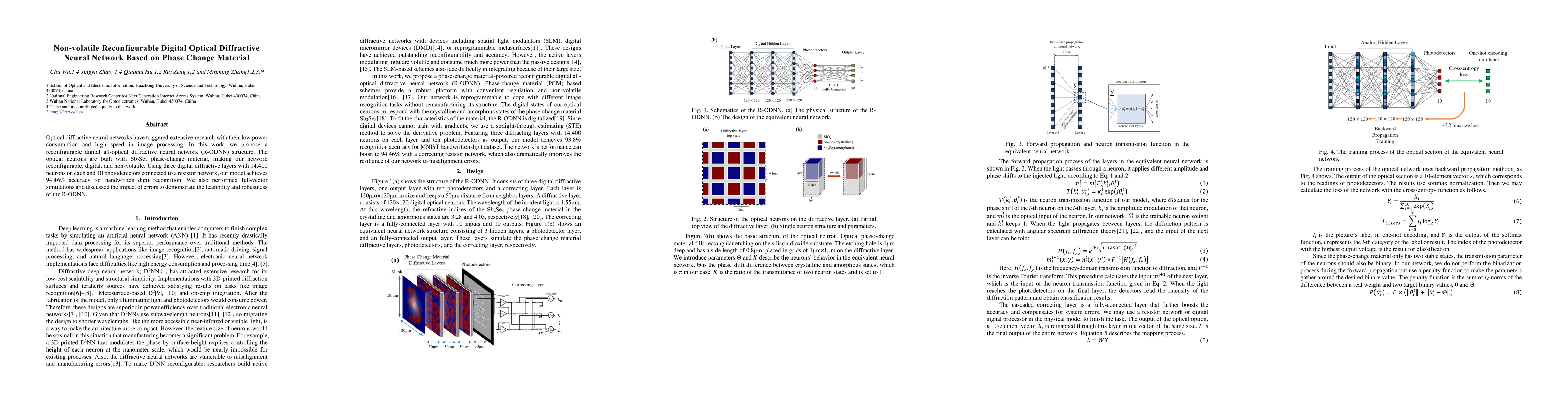 Thumbnail for Non-volatile Reconfigurable Digital Optical Diffractive Neural Network
  Based on Phase Change Material