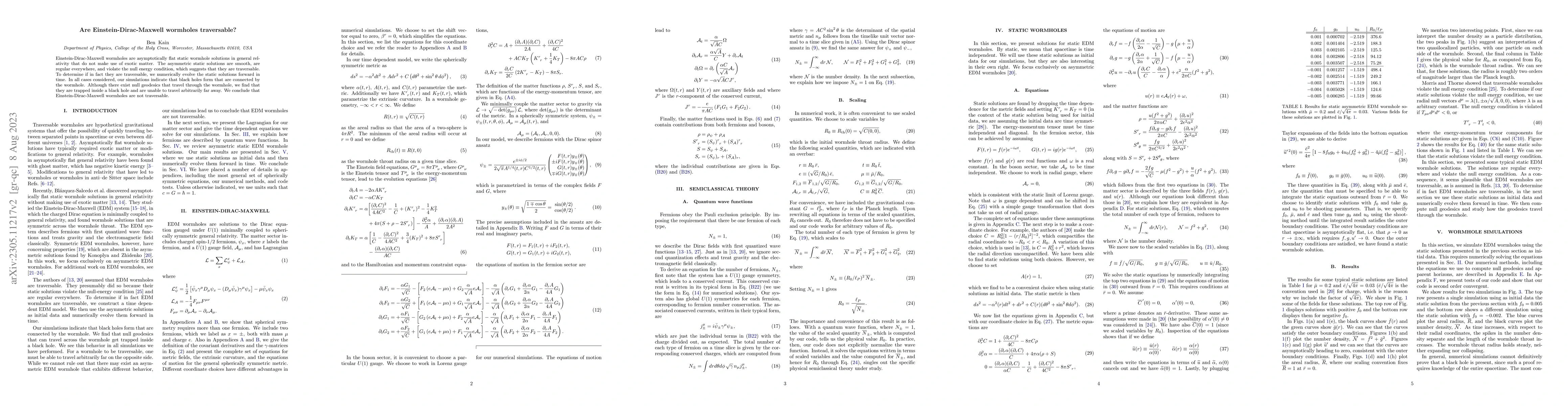 Thumbnail for Are Einstein-Dirac-Maxwell wormholes traversable?