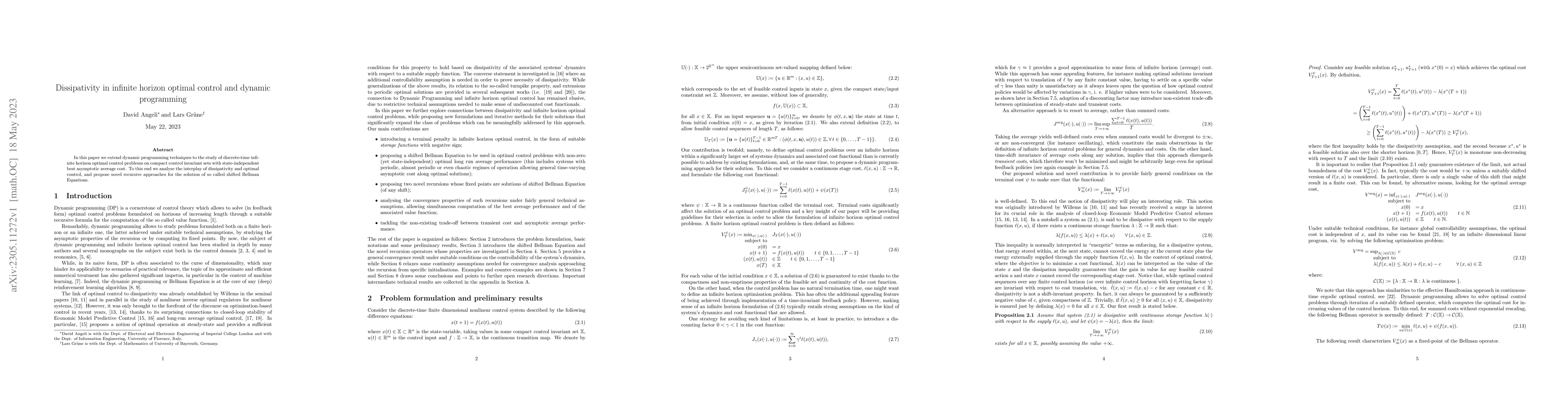 Thumbnail for Dissipativity in infinite horizon optimal control and dynamic
  programming