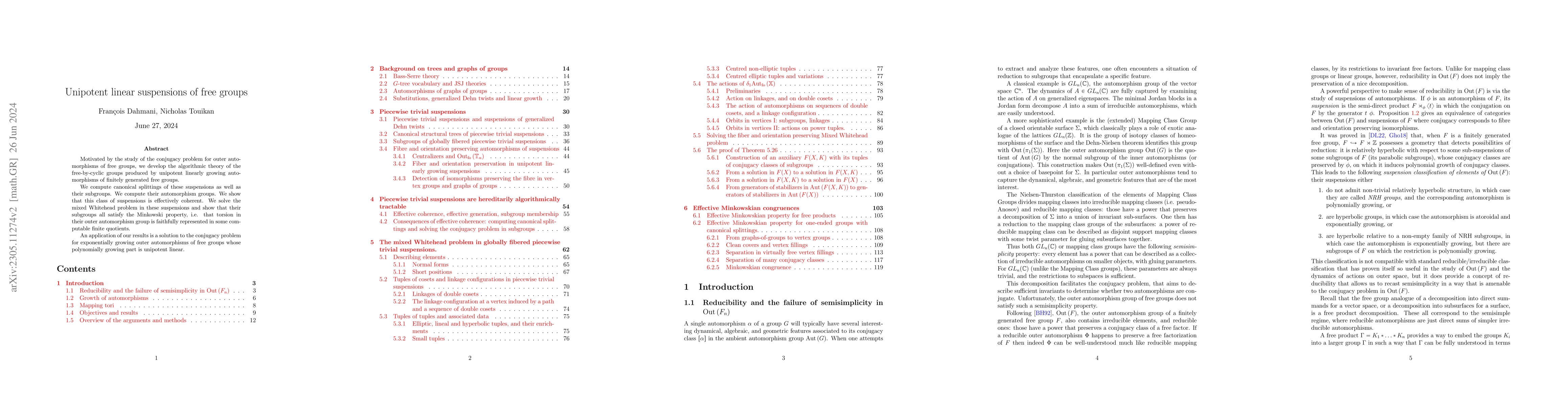 Thumbnail for Unipotent linear suspensions of free groups