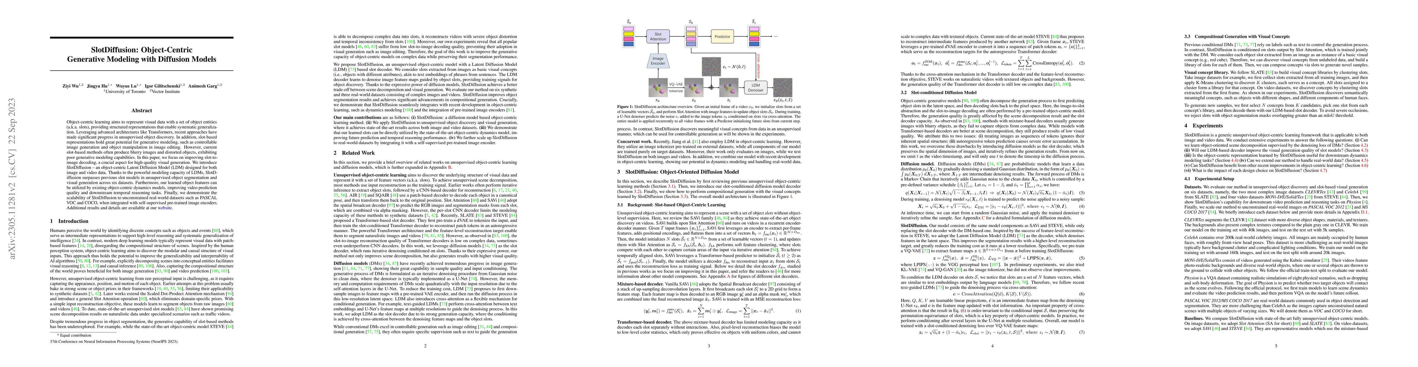 Thumbnail for SlotDiffusion: Object-Centric Generative Modeling with Diffusion Models