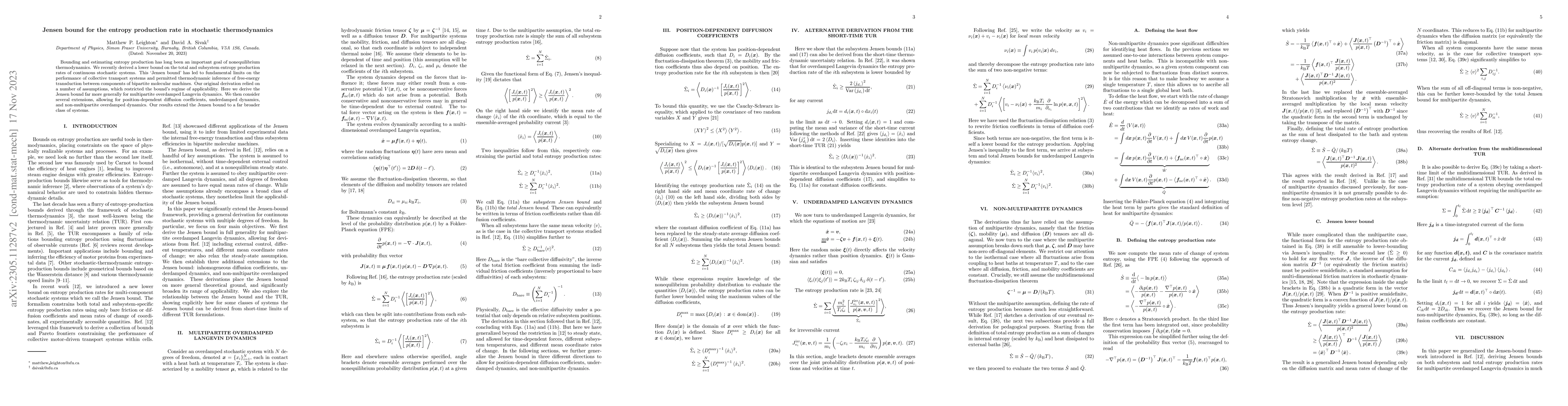 Thumbnail for Jensen bound for the entropy production rate in stochastic
  thermodynamics