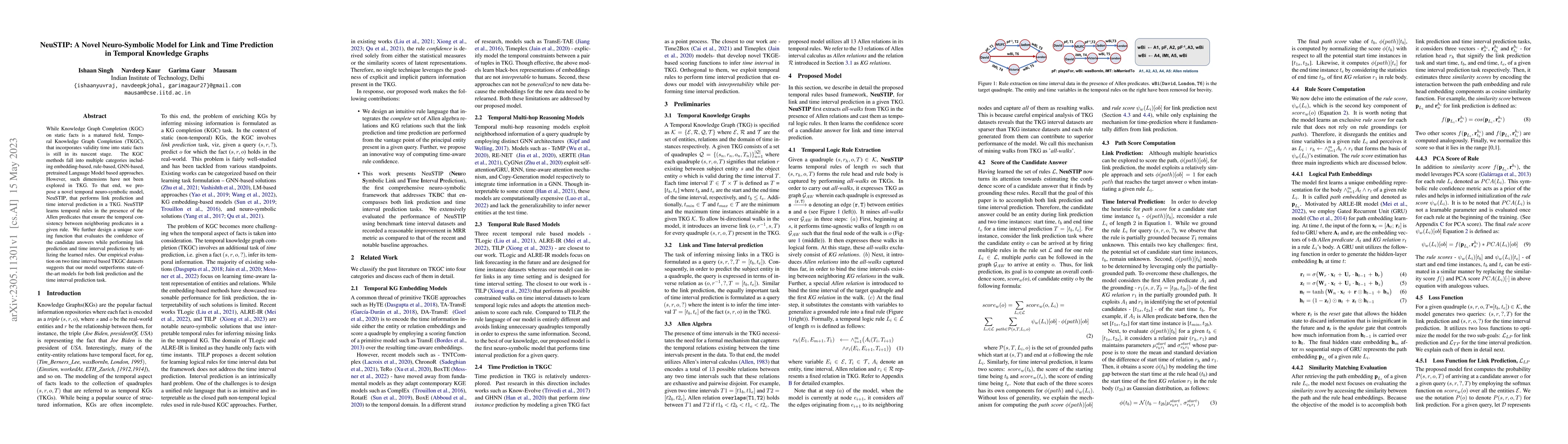 Thumbnail for NeuSTIP: A Novel Neuro-Symbolic Model for Link and Time Prediction in
  Temporal Knowledge Graphs