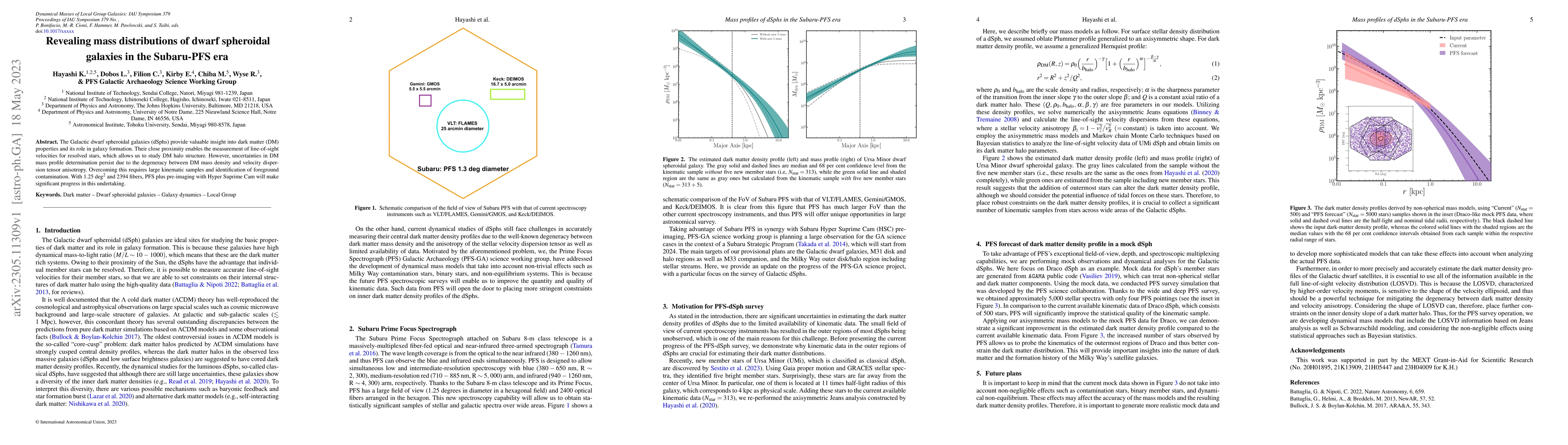 Thumbnail for Revealing mass distributions of dwarf spheroidal galaxies in the
  Subaru-PFS era