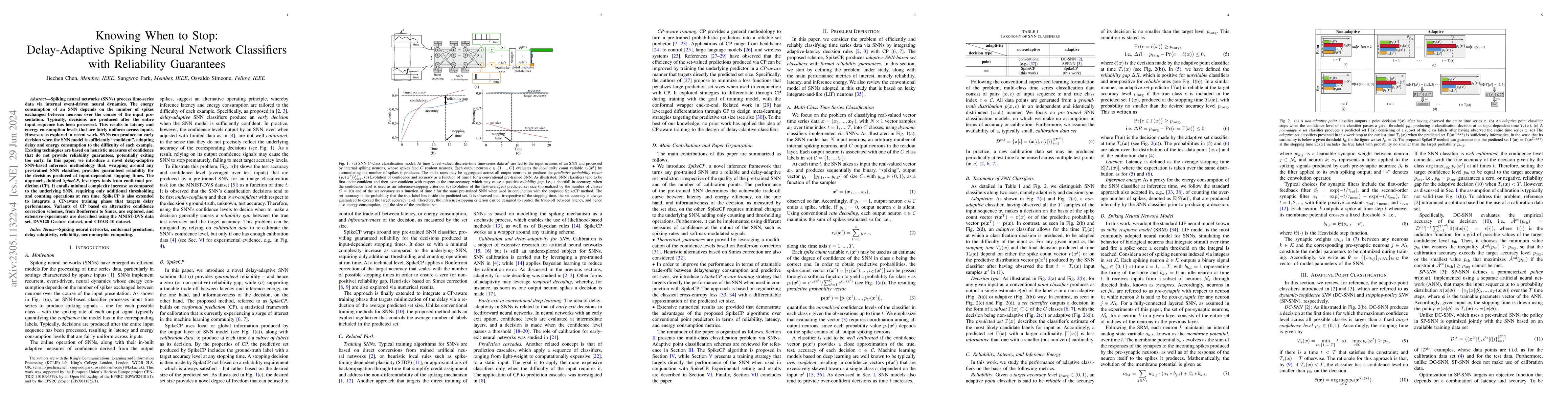 Thumbnail for Knowing When to Stop: Delay-Adaptive Spiking Neural Network Classifiers
  with Reliability Guarantees
