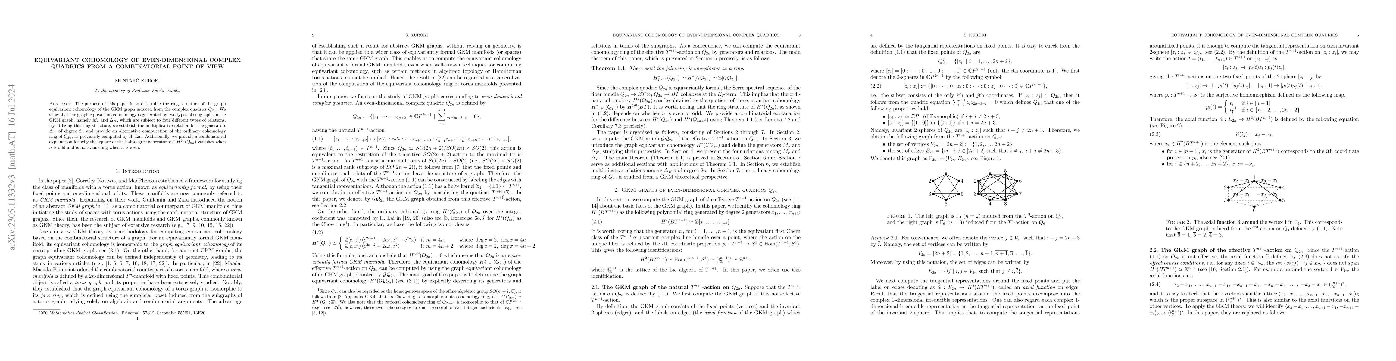 Thumbnail for Equivariant cohomology of even-dimensional complex quadrics from a
  combinatorial point of view