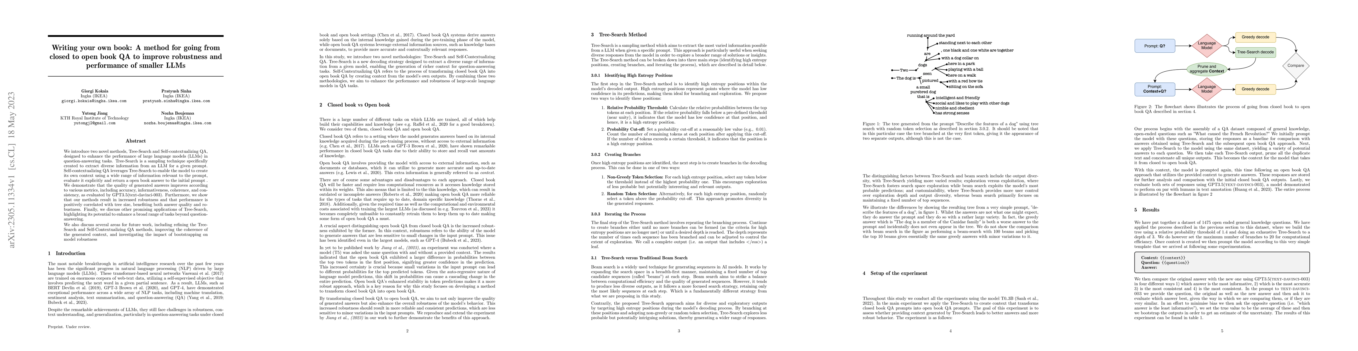 Thumbnail for Writing your own book: A method for going from closed to open book QA to
  improve robustness and performance of smaller LLMs