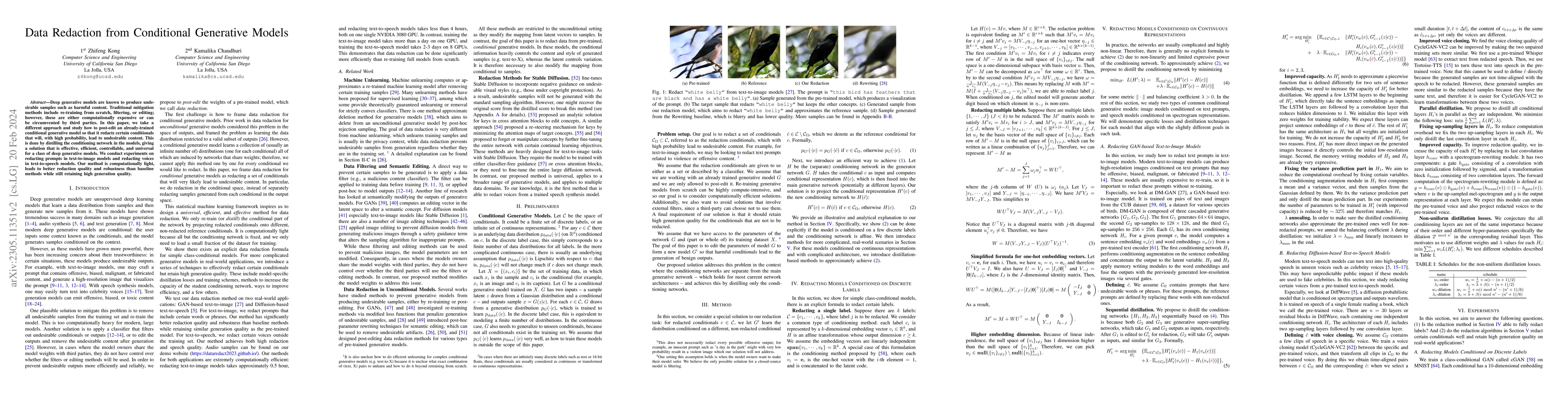 Thumbnail for Data Redaction from Conditional Generative Models