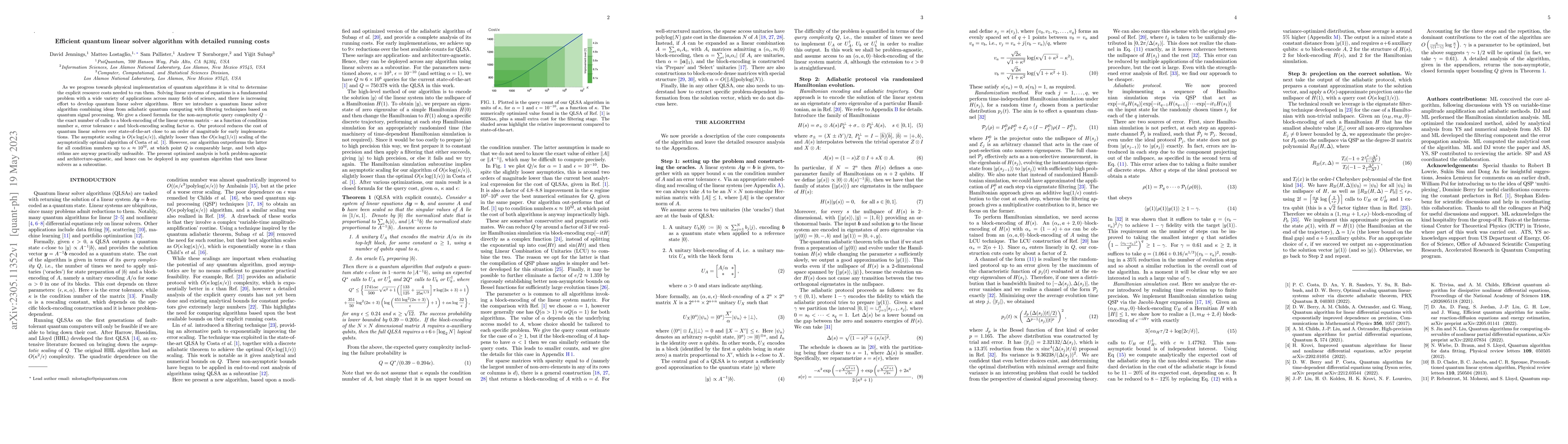 Thumbnail for Efficient quantum linear solver algorithm with detailed running costs