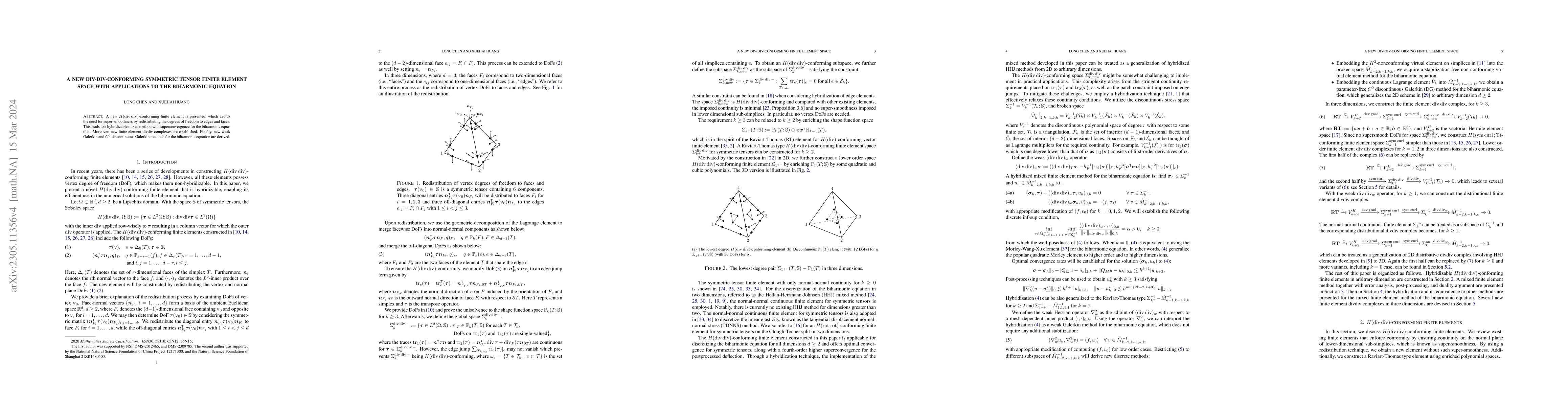 Thumbnail for A New Div-Div-Conforming Symmetric Tensor Finite Element Space with
  Applications to the Biharmonic Equation
