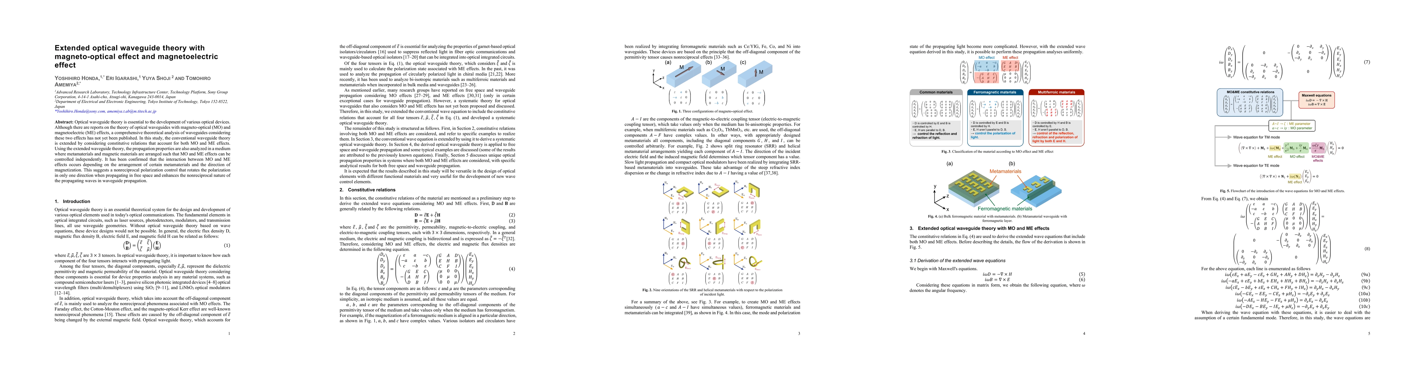 Thumbnail for Extended optical waveguide theory with magneto-optical effect and
  magnetoelectric effect