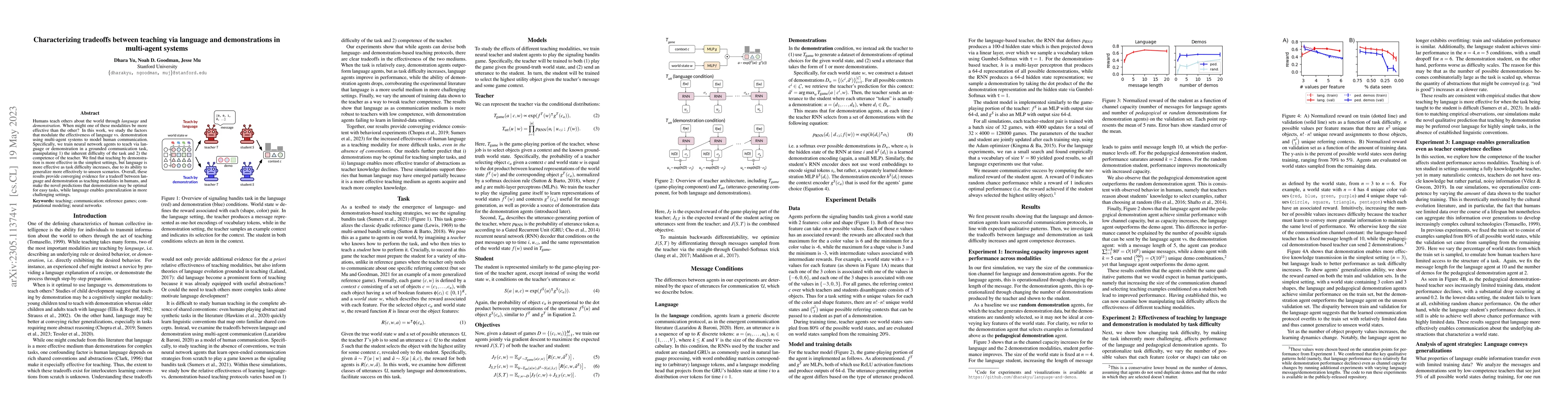 Thumbnail for Characterizing tradeoffs between teaching via language and
  demonstrations in multi-agent systems
