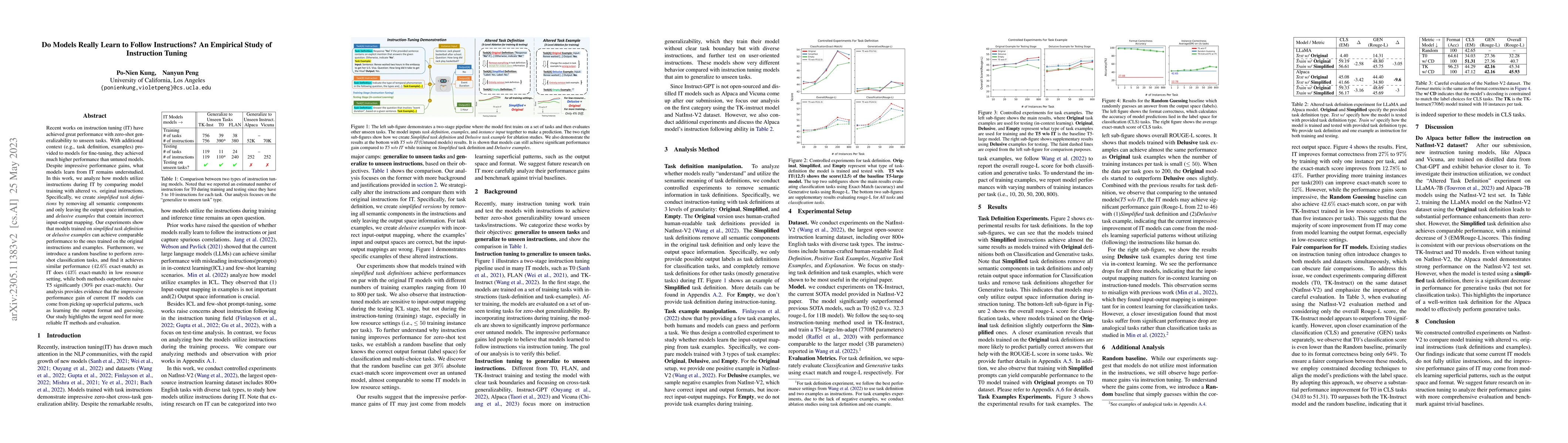 Thumbnail for Do Models Really Learn to Follow Instructions? An Empirical Study of
  Instruction Tuning