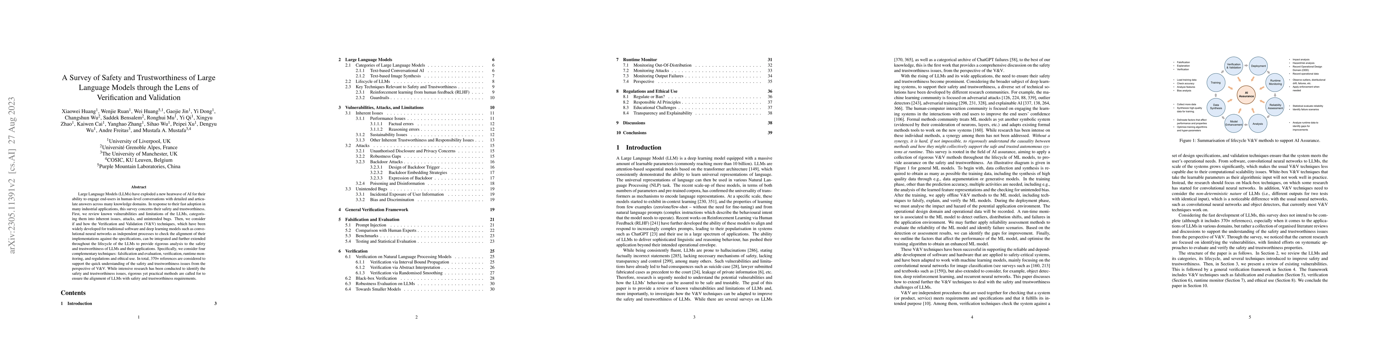Thumbnail for A Survey of Safety and Trustworthiness of Large Language Models through
  the Lens of Verification and Validation