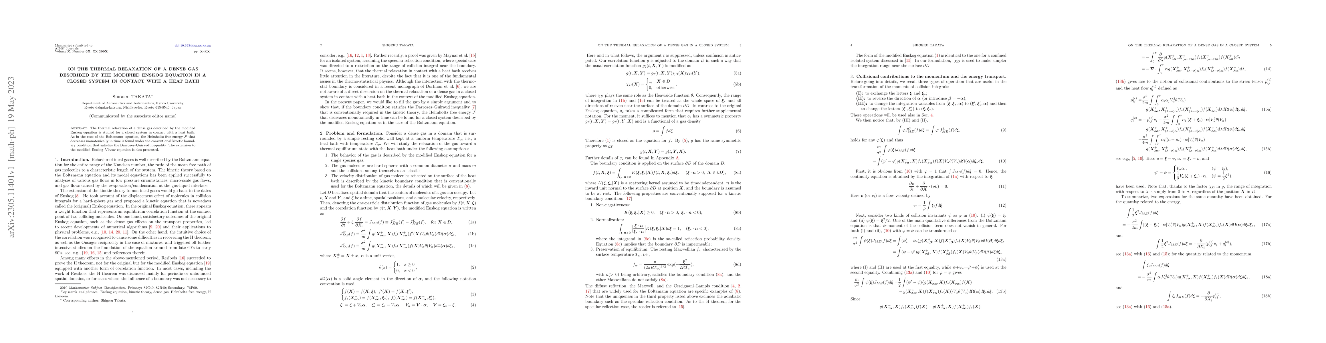 Thumbnail for On the thermal relaxation of a dense gas described by the modified
  Enskog equation in a closed system in contact with a heat bath