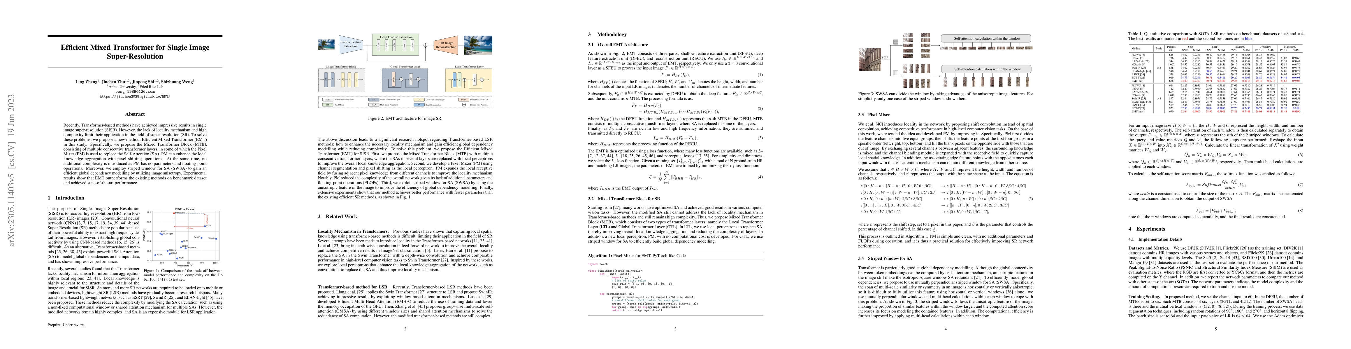 Thumbnail for Efficient Mixed Transformer for Single Image Super-Resolution