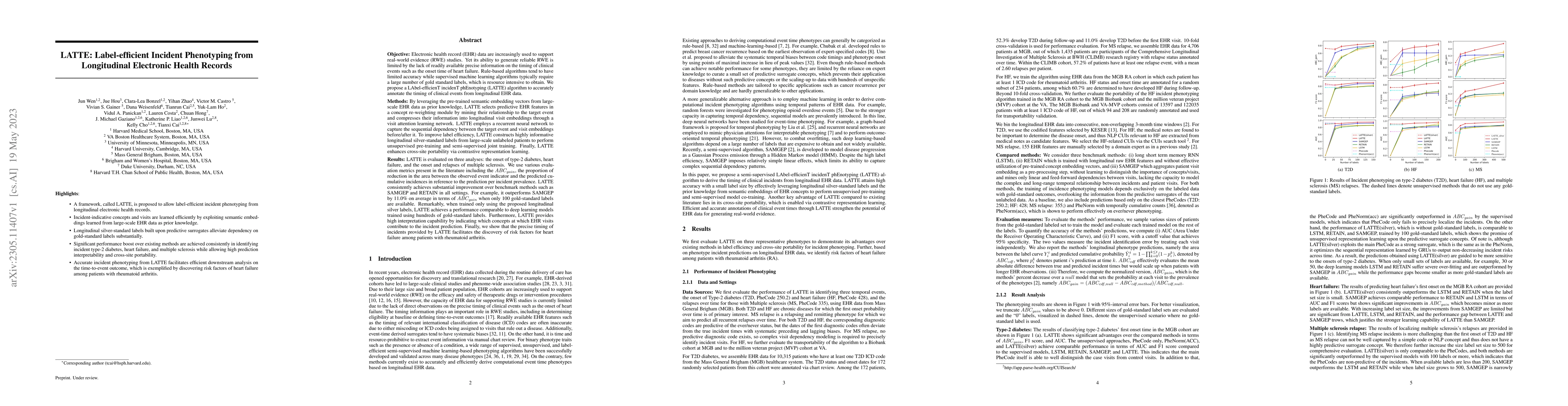 Thumbnail for LATTE: Label-efficient Incident Phenotyping from Longitudinal Electronic
  Health Records