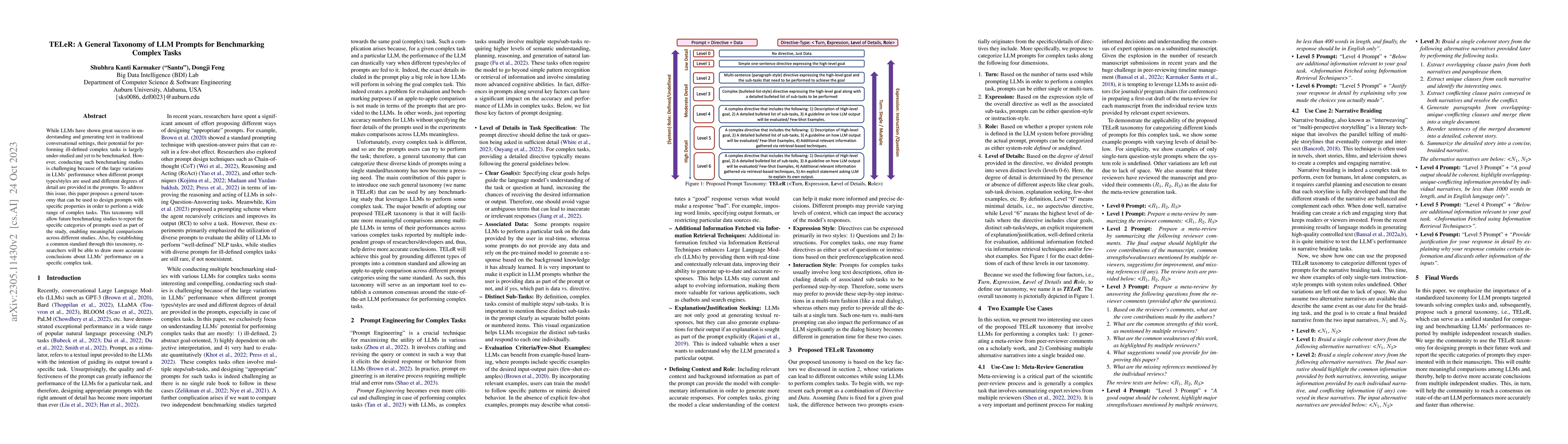 Thumbnail for TELeR: A General Taxonomy of LLM Prompts for Benchmarking Complex Tasks