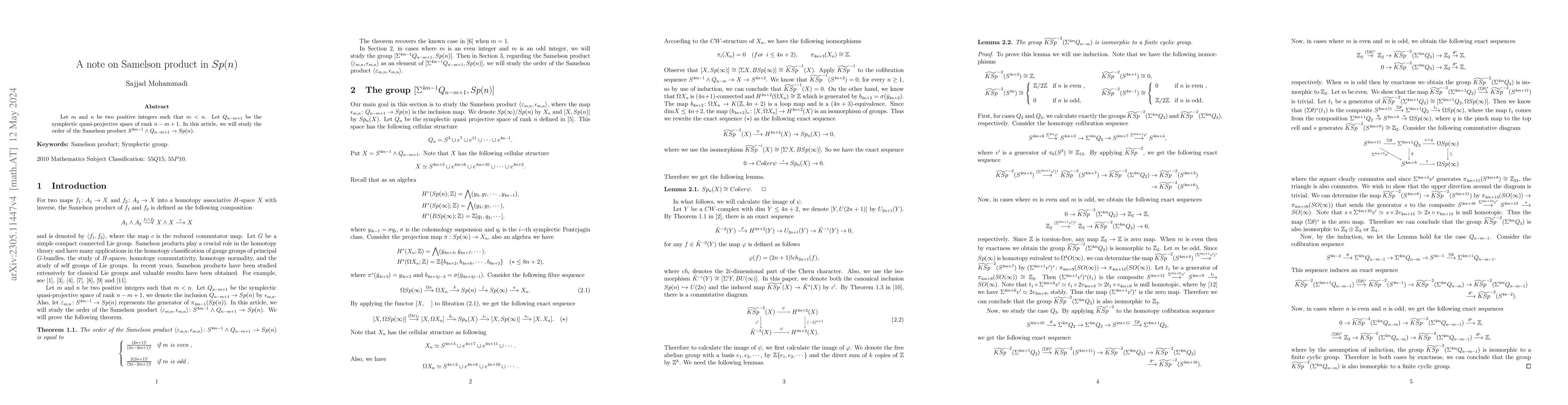Thumbnail for A note on Samelson product in $Sp(n)$