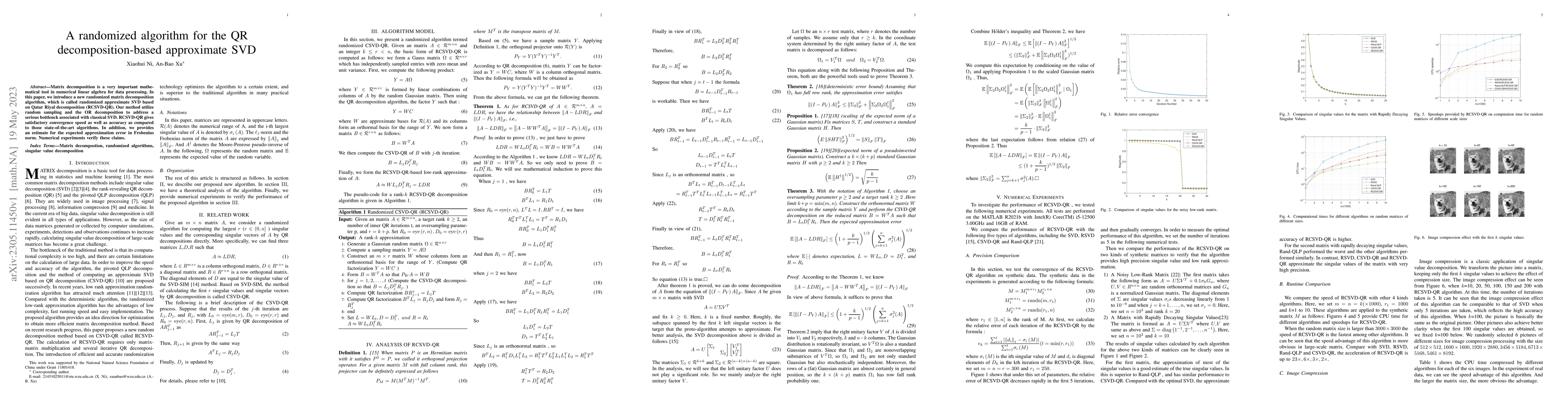 Thumbnail for A randomized algorithm for the QR decomposition-based approximate SVD