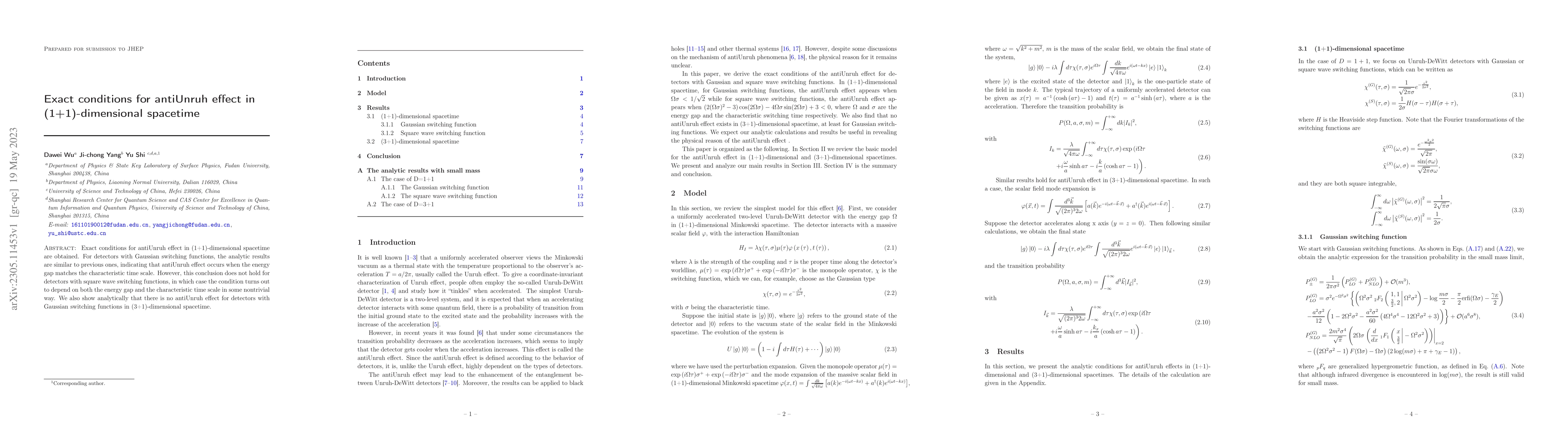 Thumbnail for Exact conditions for antiUnruh effect in (1+1)-dimensional spacetime