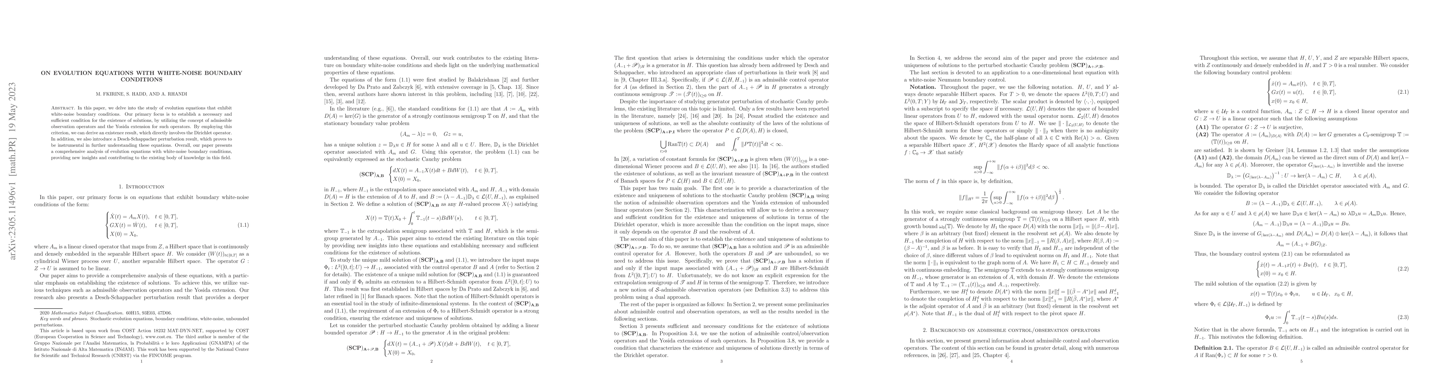 Thumbnail for On evolution equations with white-noise boundary conditions