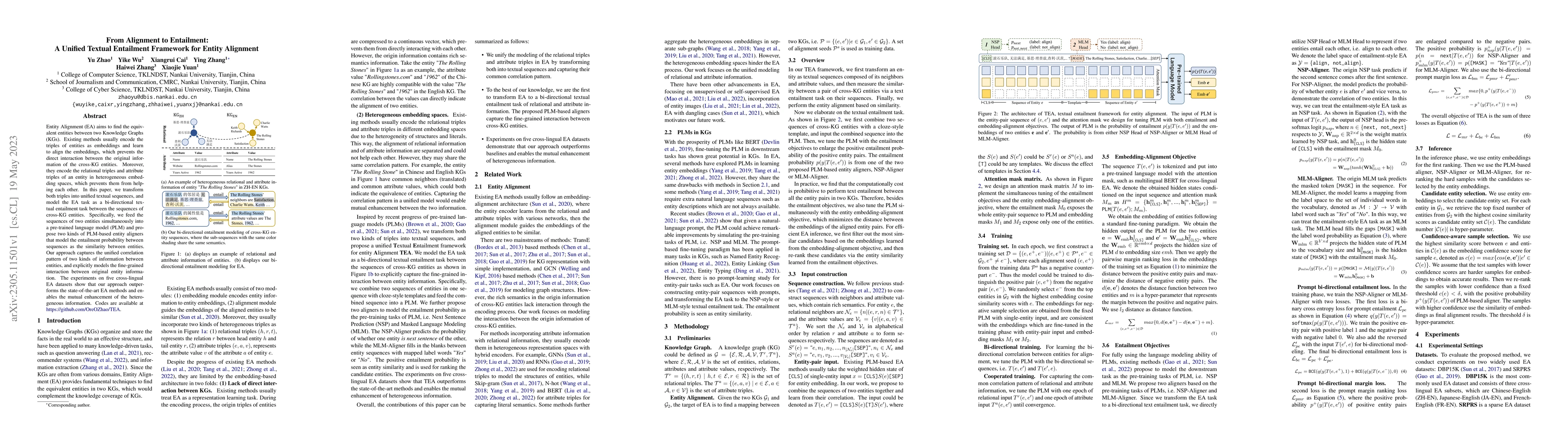 Thumbnail for From Alignment to Entailment: A Unified Textual Entailment Framework for
  Entity Alignment