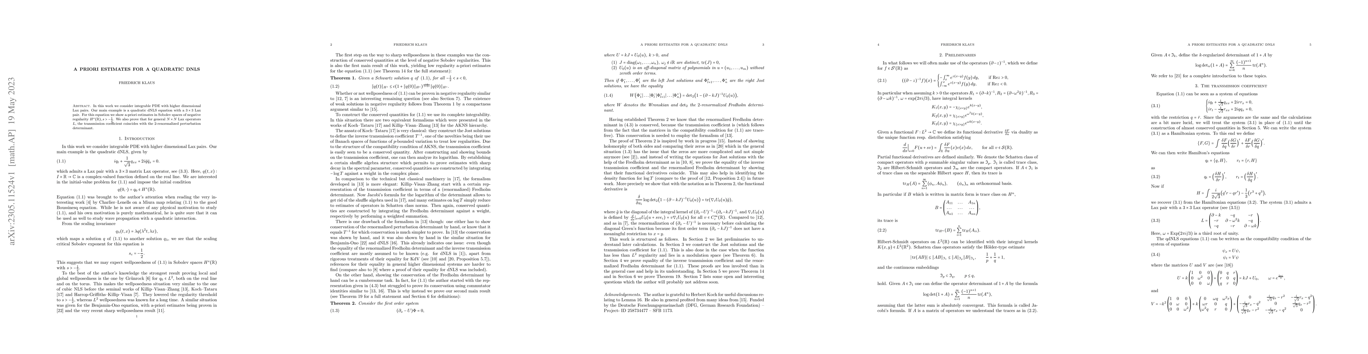 Thumbnail for A priori estimates for a quadratic dNLS