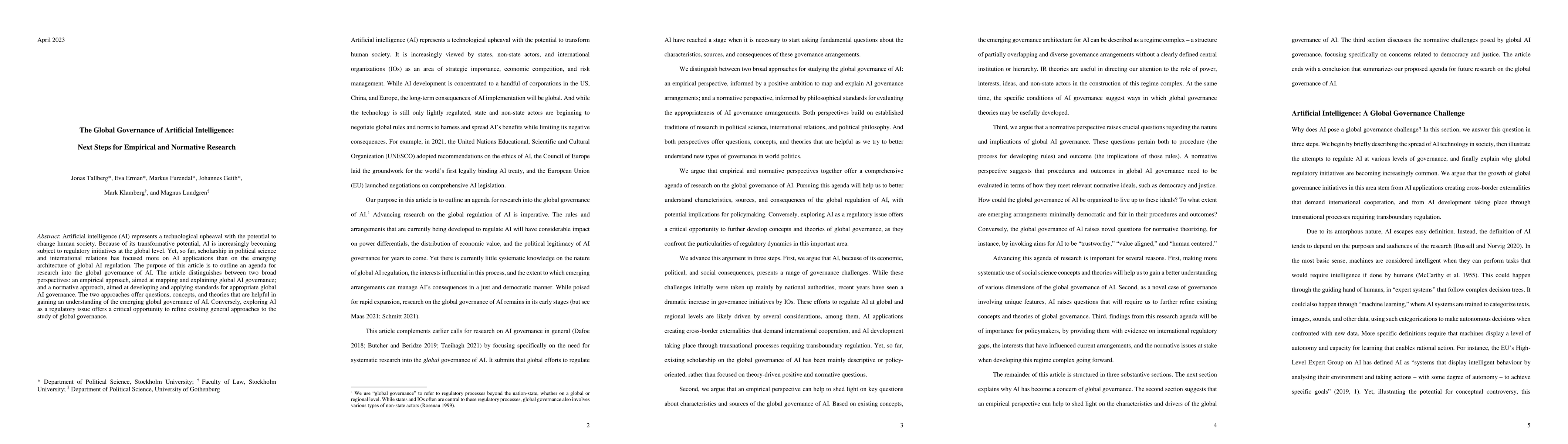 Thumbnail for The Global Governance of Artificial Intelligence: Next Steps for
  Empirical and Normative Research
