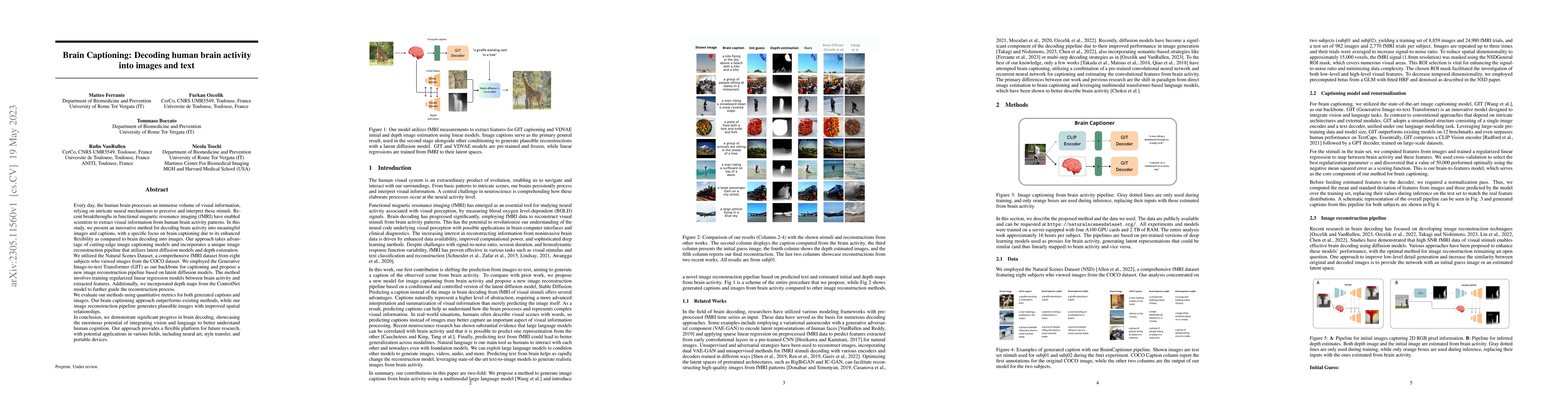 Thumbnail for Brain Captioning: Decoding human brain activity into images and text