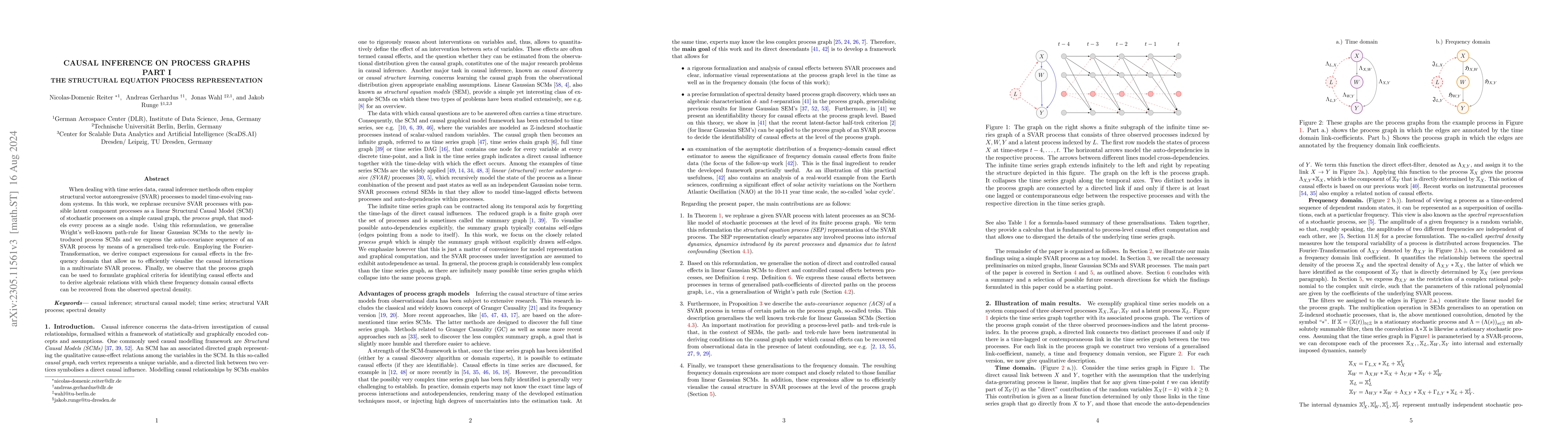 Thumbnail for Causal Inference on Process Graphs, Part I: The Structural Equation
  Process Representation