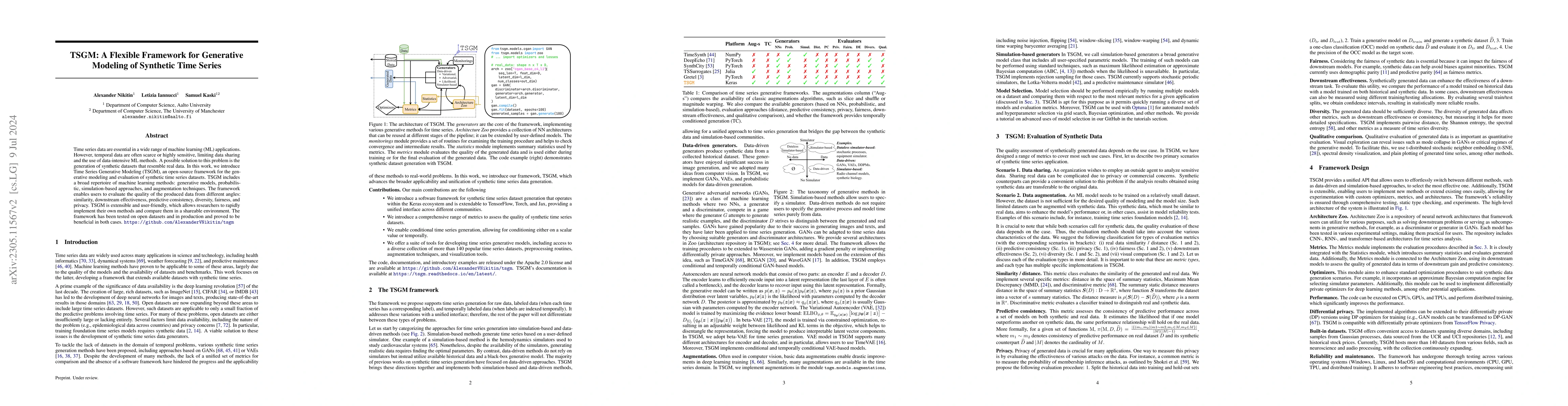 Thumbnail for TSGM: A Flexible Framework for Generative Modeling of Synthetic Time
  Series